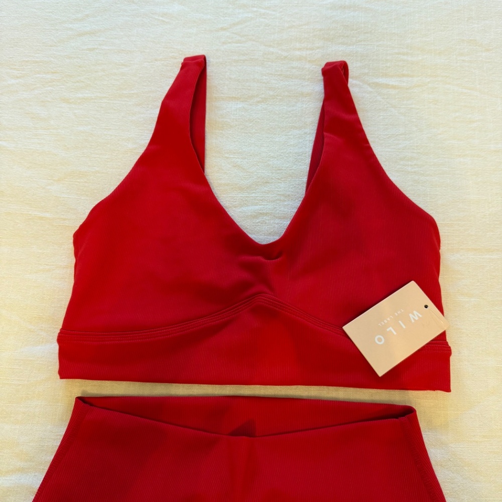 Brand New Wilo The Label Ribbed 7/8 Leggings & Sport Bra Set - Size Medium - Picture 5 of 8